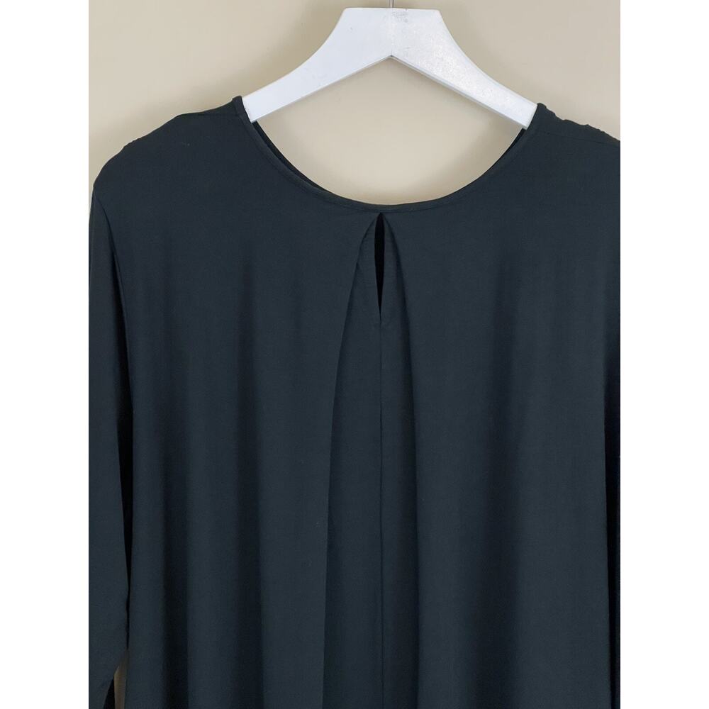 J. Jill Wearever Black Shift Dress Sz L 3/4 Sleeve Minimalist‎ Lagenlook Capsule - Picture 2 of 8